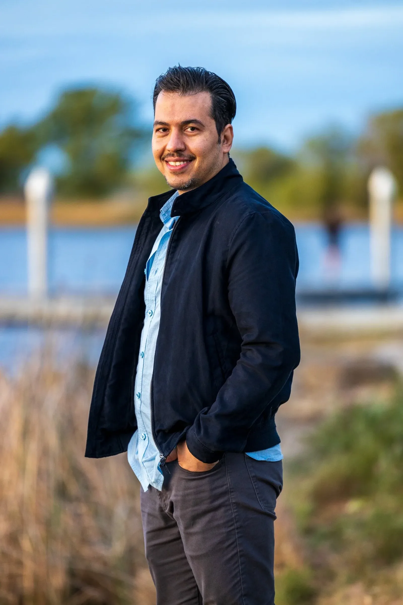 Outdoor professional headshot, SF Peninsula